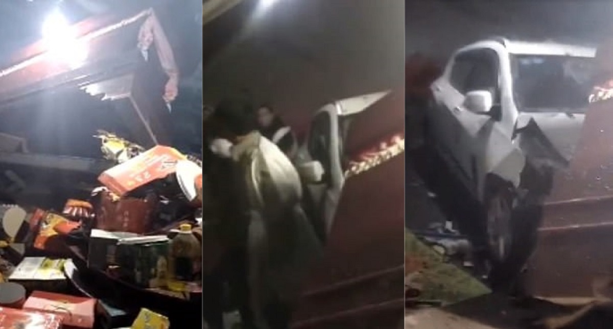 #Video Conductor ebrio choca contra carpa donde llevaban a cabo funeral