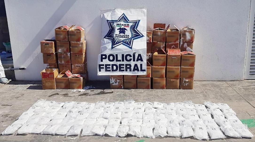 Decomisan casi 70 kilos de metanfetamina en paquetería de Hermosillo