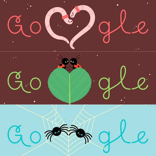 Insectos celebran al amor en doodle de Google - insectos-de-doodle
