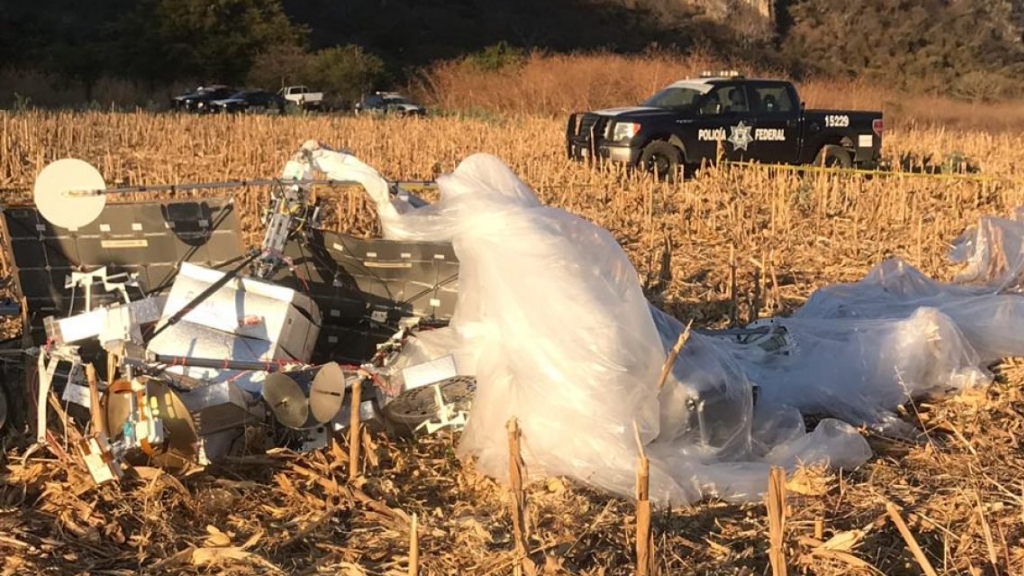 Cae globo estratosférico de prueba en Jonacatepec, Morelos