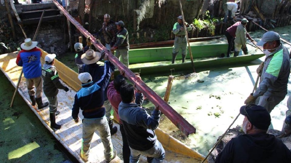 Liberan a la navegación Canal Cruztitla en Xochimilco