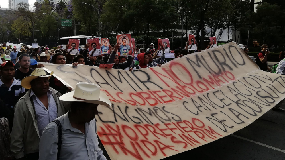 Marcha contra termoeléctrica de Morelos llegó al Zócalo