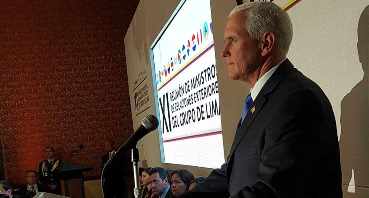 Pence pide a México reconocer a Guaidó como presidente de Venezuela