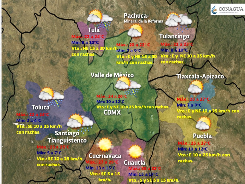 Frente frío 40 provocará lluvias en gran parte del país - pronostico-vdm-domingo-24