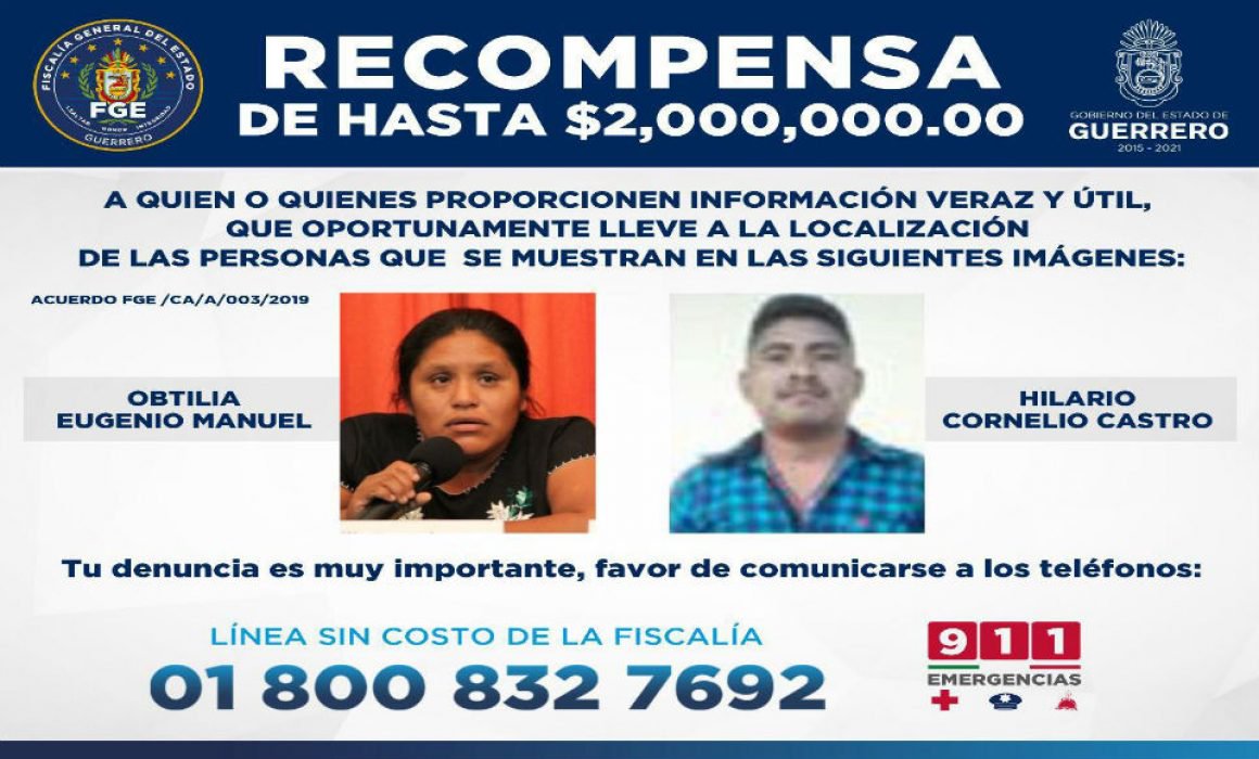 Ofrecen 2 mdp por información de activistas desaparecidos en Guerrero - recompensa-activistas-guerrero
