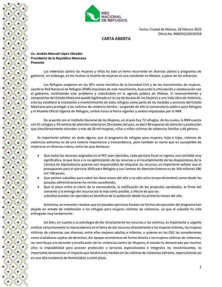 Piden reunión con AMLO para crear políticas públicas a favor de las mujeres - red-de-refugios1