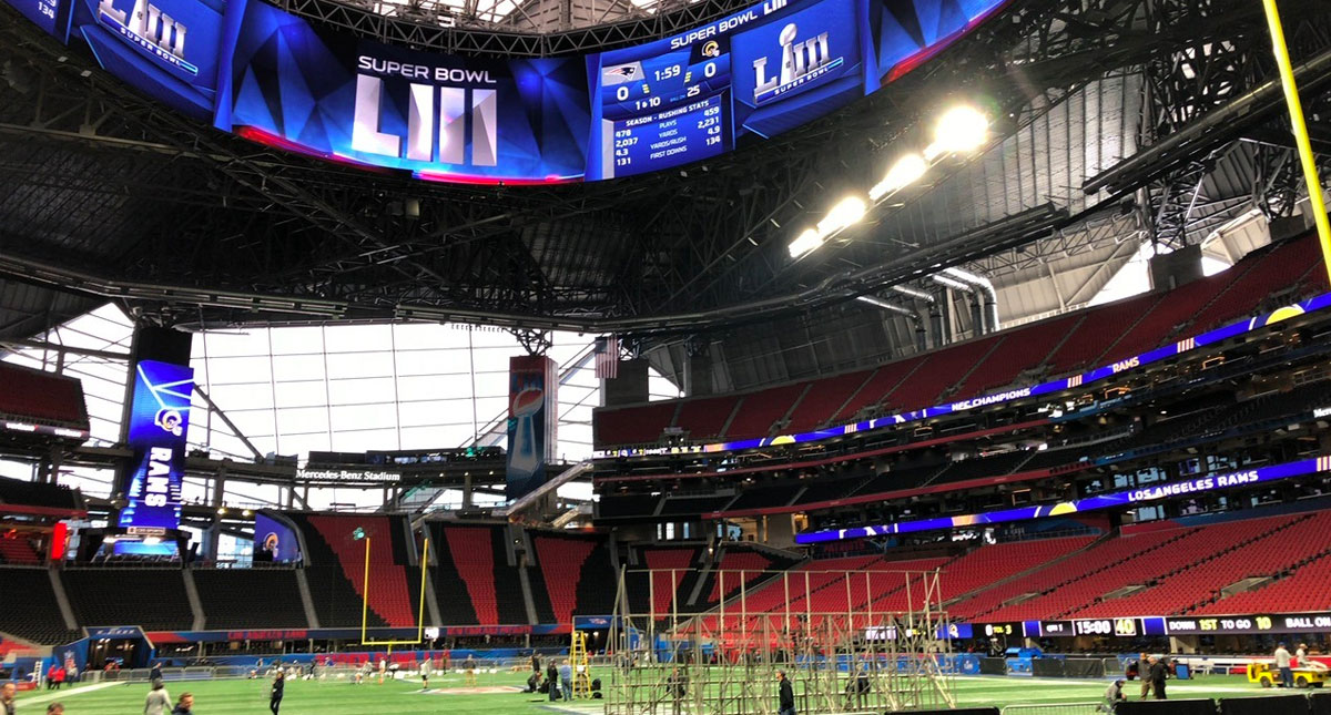 Así luce la casa del Super Bowl LIII un día antes del gran evento