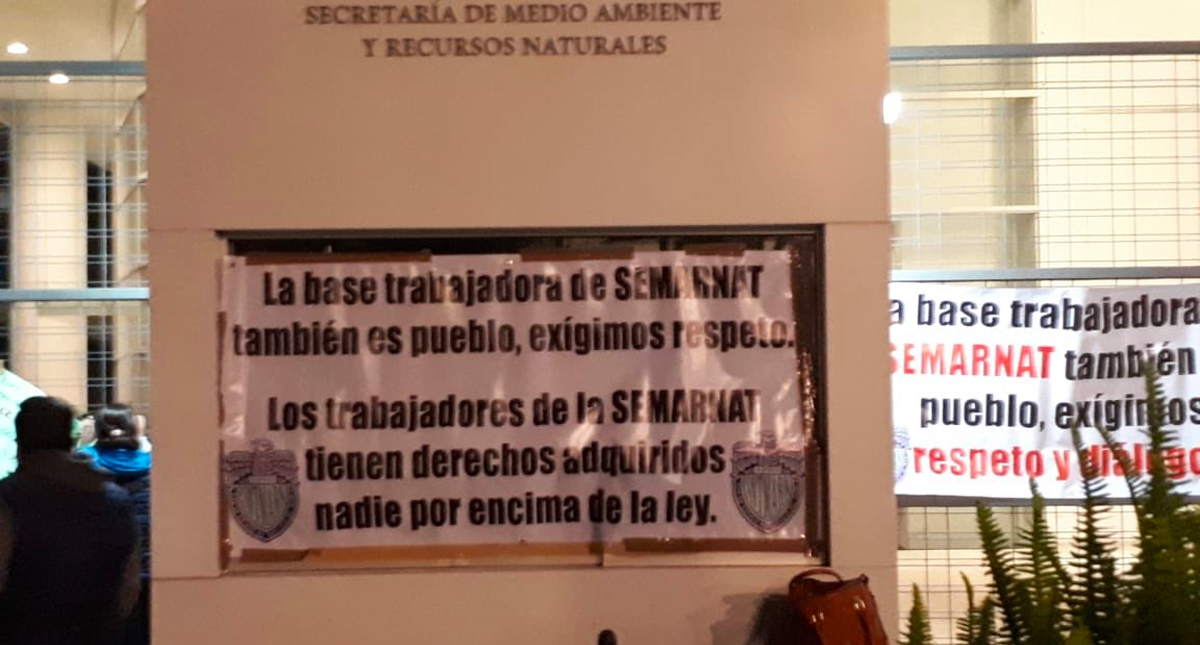 Trabajadores sindicalizados de la Semarnat entran en paro nacional