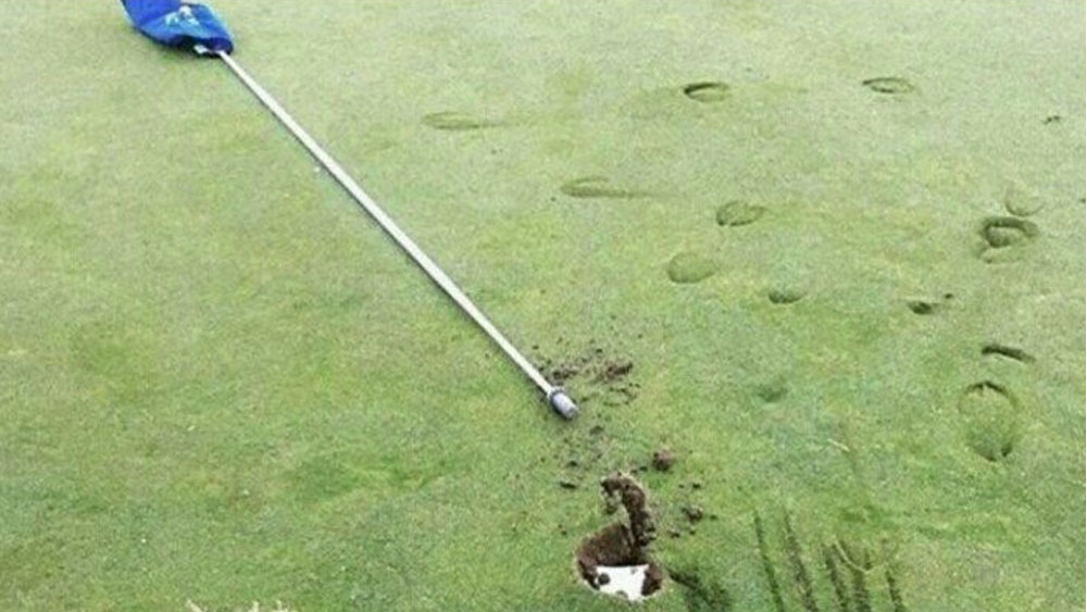 #Video Expulsan a golfista tras dañar greens