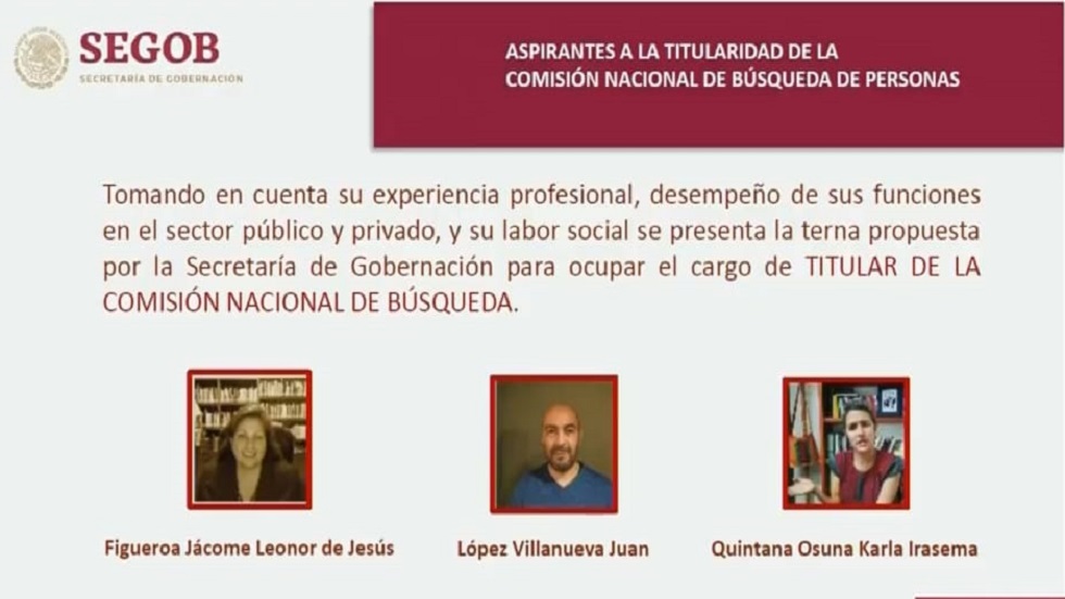 Presentan terna para la Comisión Nacional de Búsqueda - terna-para-la-comision-nacional-de-busqueda-de-personas-desaparecidas