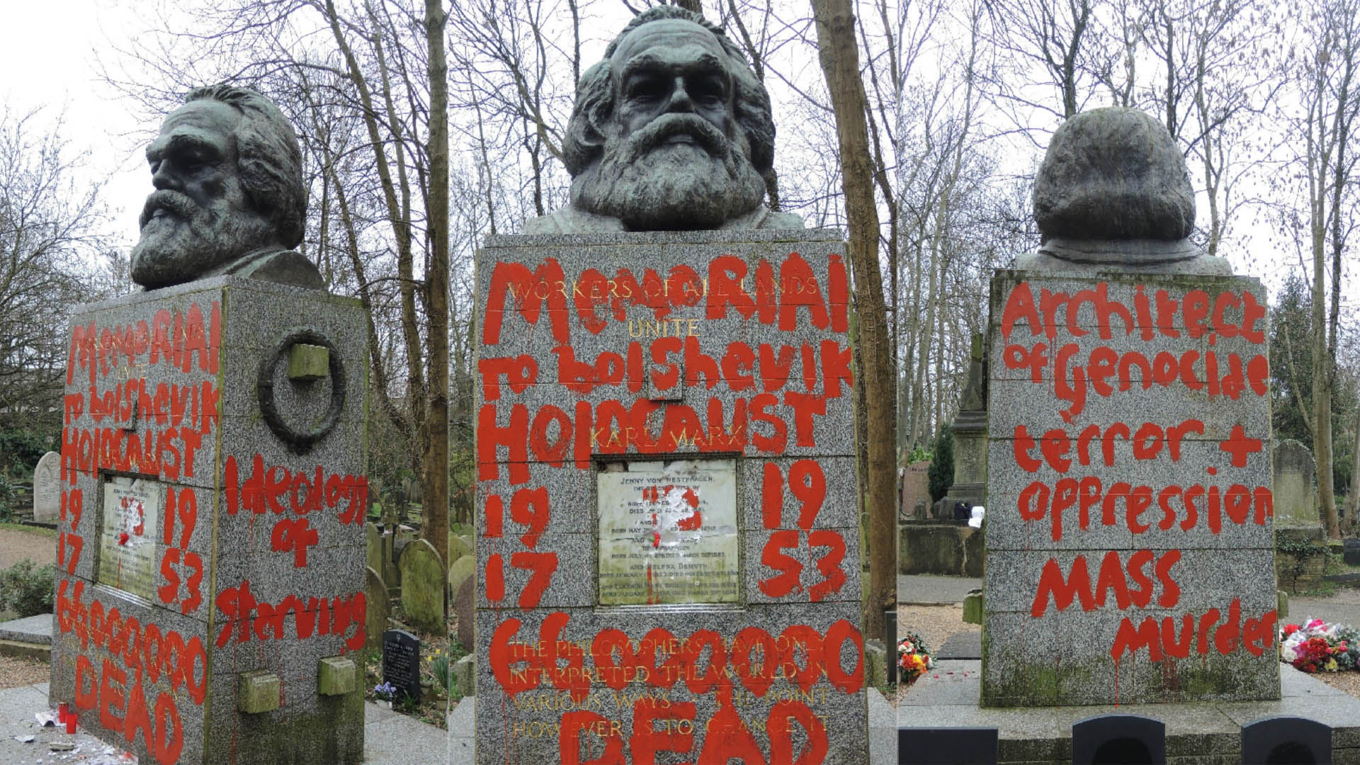 Vandalizan por segunda vez tumba de Karl Marx - tumba-vandalizada-de-karl-marx