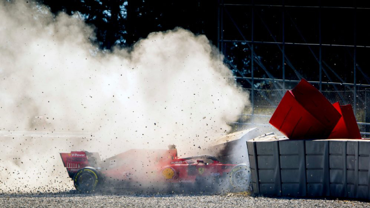 #Video Vettel sufre accidente en el Circuito de Montmeló