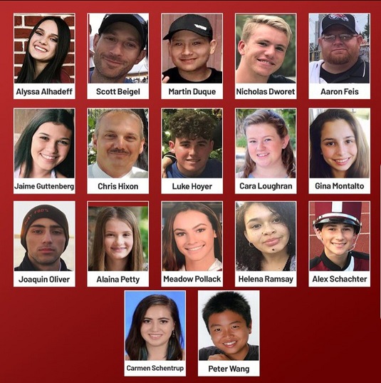 Sobrevivientes conmemoran primer aniversario de la masacre de Parkland - victimas-de-la-masacre-de-parklan