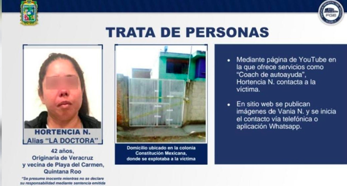 Detienen a youtuber por trata de personas en Puebla