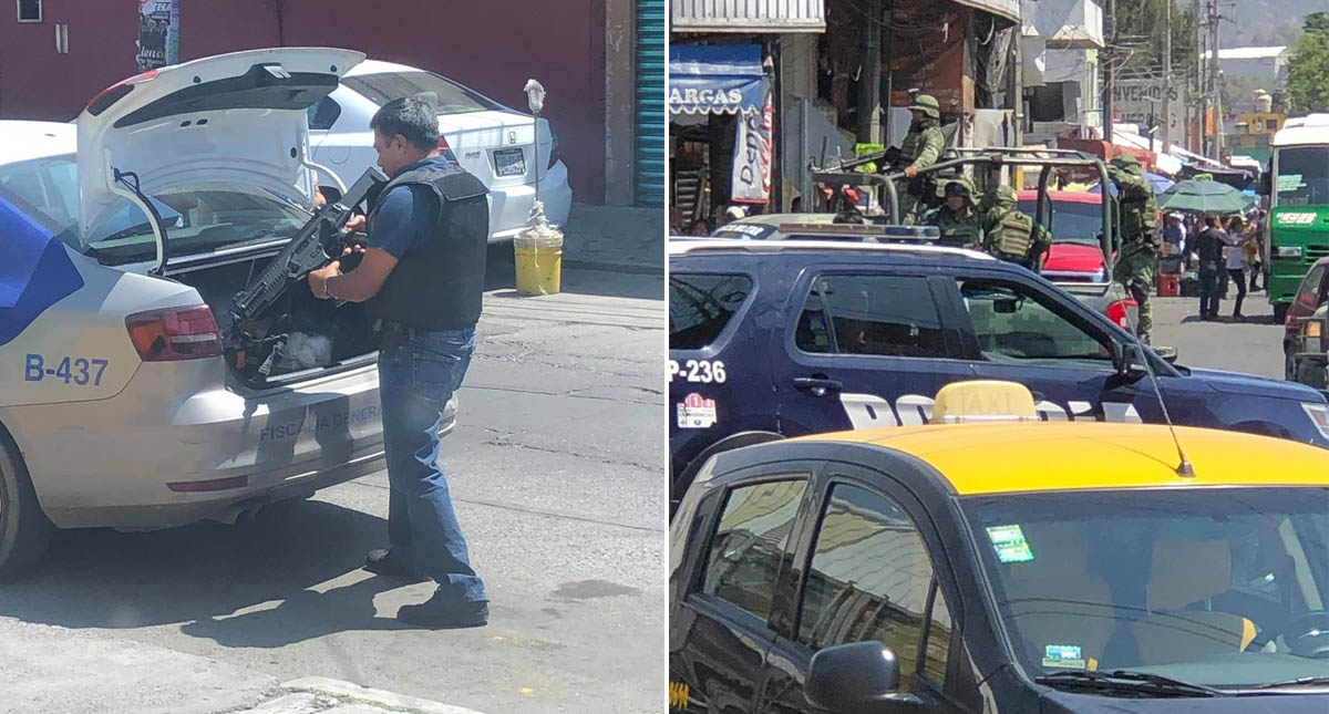 Enfrentamiento en mercado de Puebla deja varios detenidos