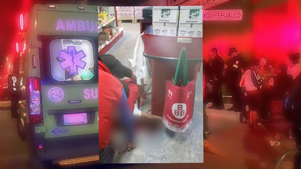 Asesinan a cajera embarazada en asalto a tienda en Ecatepec - cajera-siendo-auxiliada-por-companeros-tras-recibir-disparo-en-ecatepec