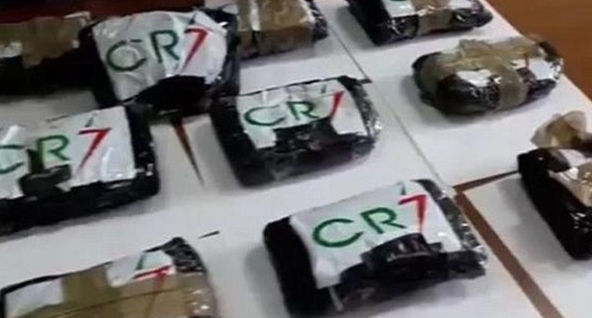 Aseguran cocaína en Italia en bolsas con las siglas de Ronaldo