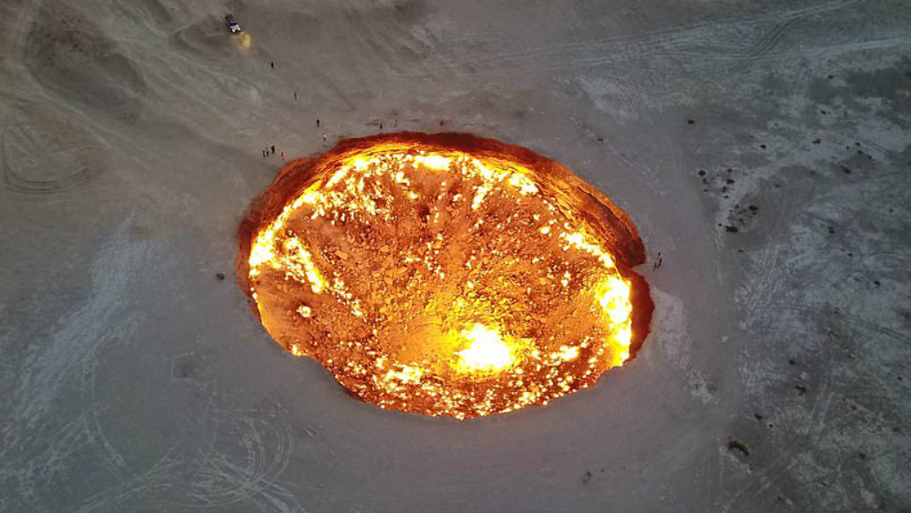 #Video Así se ve la “Puerta del Infierno” desde un dron