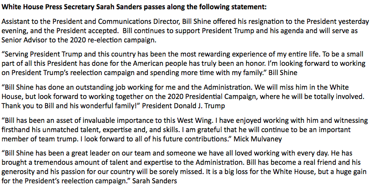 Bill Shine renunció como director de Comunicaciones de la Casa Blanca - d1jrttxxgamkdb4
