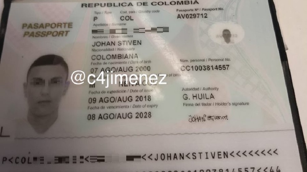 Detienen a extorsionador colombiano en la alcaldía Cuauhtémoc - pasaporte-de-extorsionador-colombiano