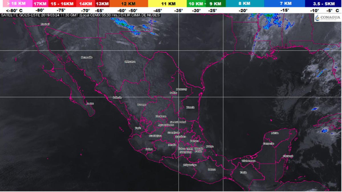 Frente frío 46 provocará vientos fuertes en el norte del país