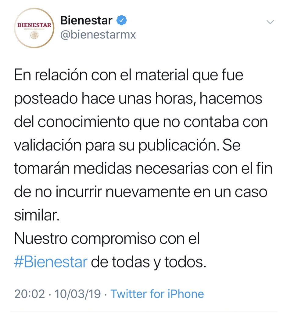 Secretaría del Bienestar critica a la oposición en redes sociales - secretaria-del-bienestar-disculpa