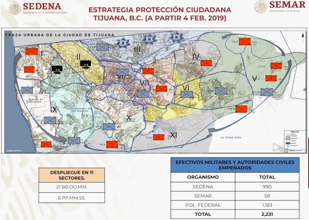 Operativo del Gobierno Federal redujo homicidios en Tijuana: AMLO - sectores-en-los-que-se-dividio-tijuana