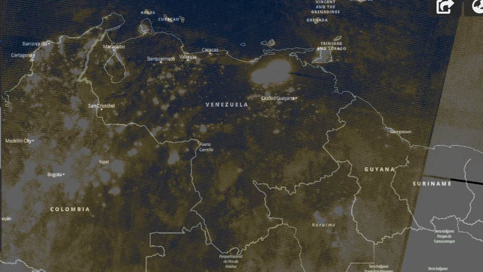 El apagón de Venezuela visto desde el espacio