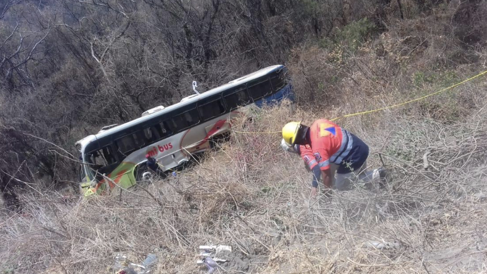 Hay 24 lesionados por caída de autobús a barranco en Guerrero