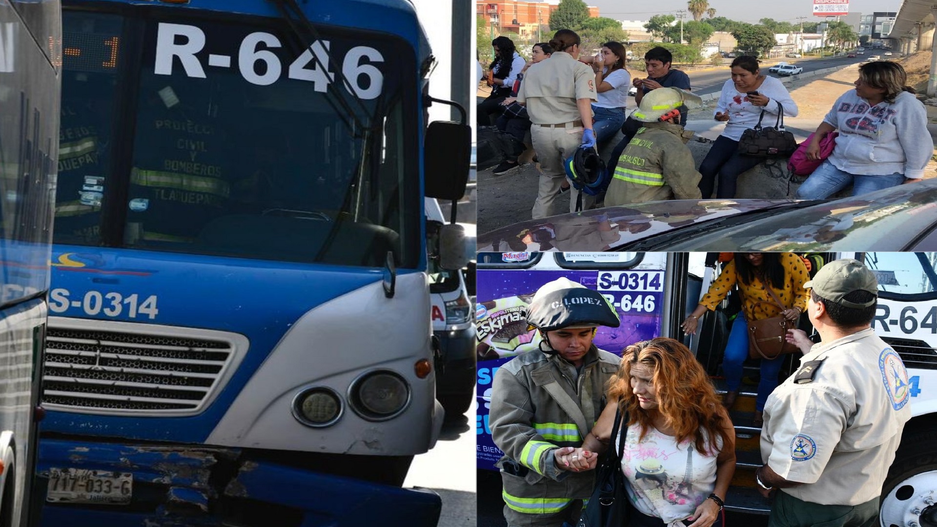 Choque entre microbuses deja 14 lesionados en Jalisco