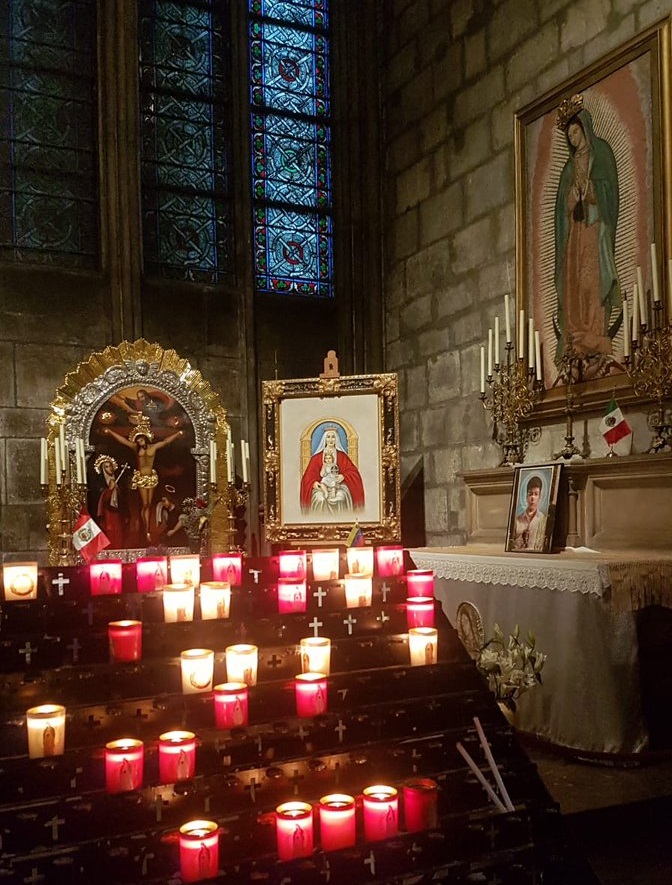 Virgen de Guadalupe resulta sin daños en incendio de Notre-Dame - altar-a-la-virgen-de-guadalupe-en-notre-dame