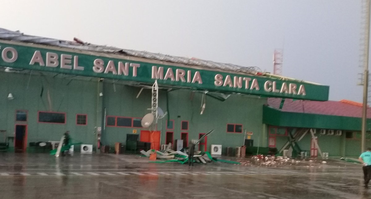 Daños por tormenta cierran Aeropuerto de Santa Clara en Cuba