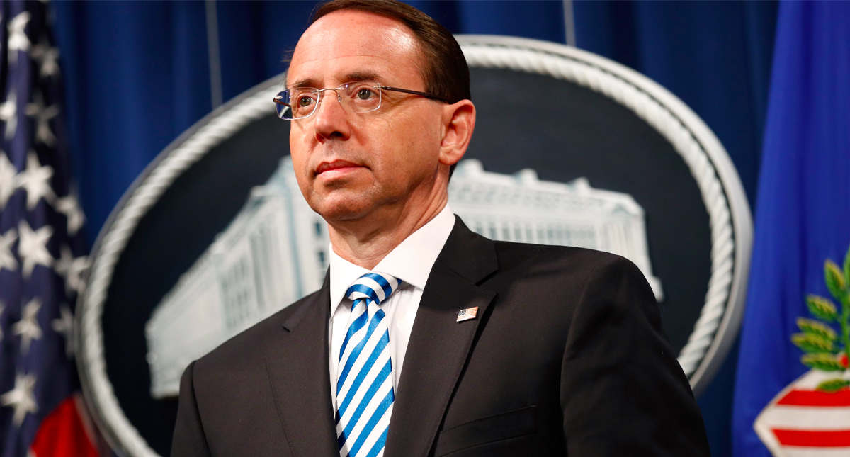 Fiscal general Rod Rosenstein envía carta de renuncia a Trump