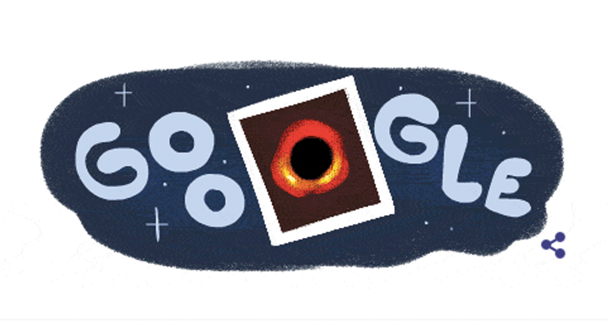 Google dedica Doodle a primera imagen de un agujero negro
