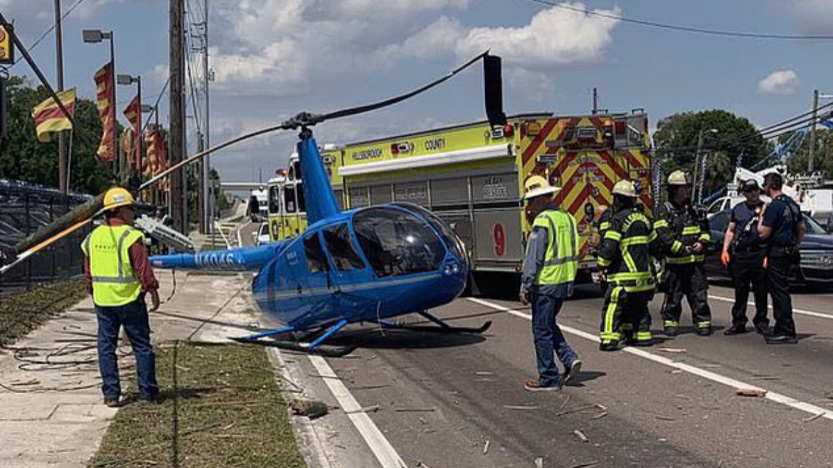 #Video Helicóptero se estrella y mata a hombre en carretera de Florida