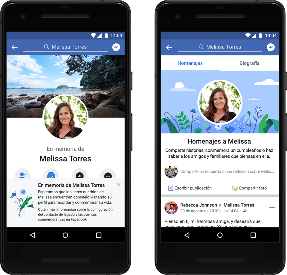 Facebook agregará herramientas a Cuentas Conmemorativas - homenajes