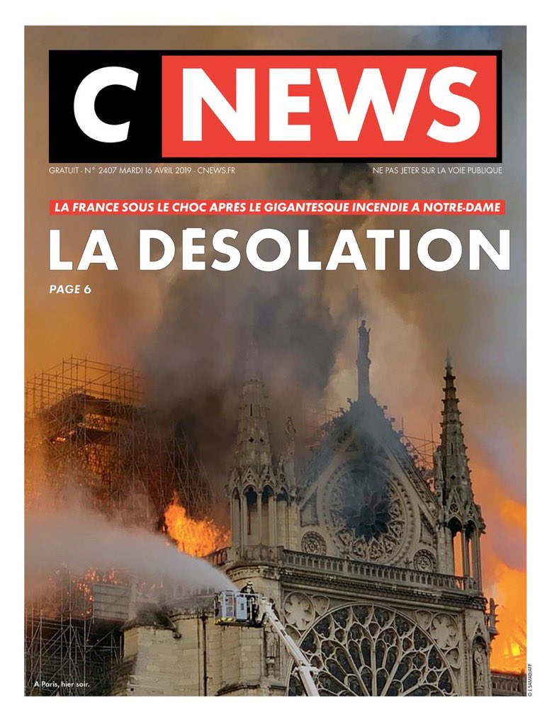 Las portadas de los medios tras el incendio en Notre-Dame - notre-dame-portadas-la-desolation