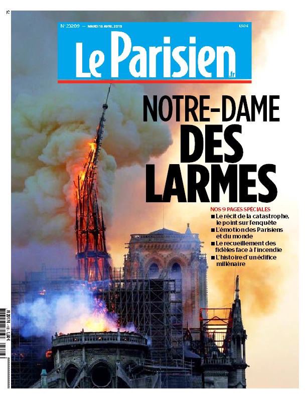 Las portadas de los medios tras el incendio en Notre-Dame - notre-dame-portadas-le-parisien