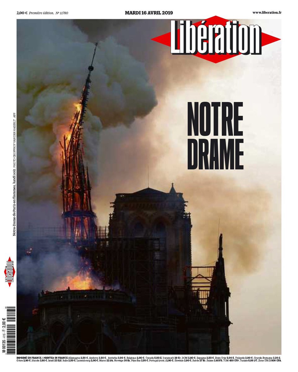 Las portadas de los medios tras el incendio en Notre-Dame - notre-dame-portadas-liberation