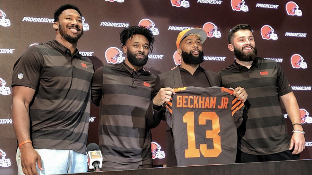 Browns presentan al receptor Odell Beckham Jr.