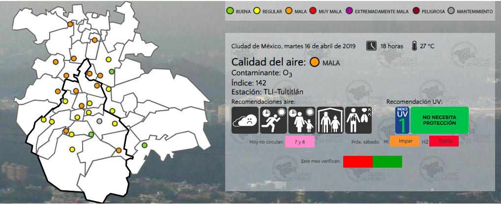 Se mantiene Fase 1 de Contingencia Ambiental en el Valle de México - ontingencia