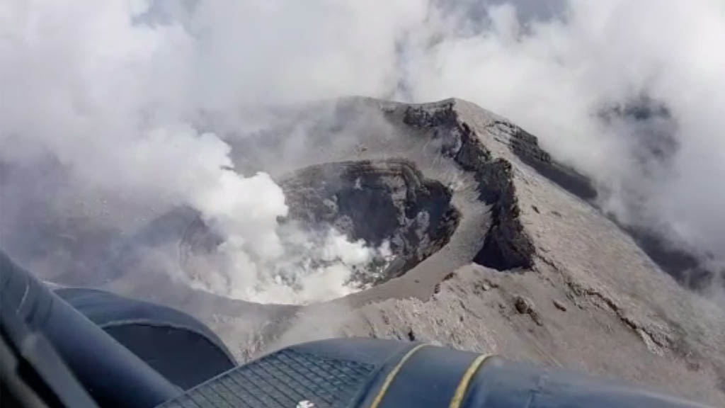 Así se ve el cráter del Popocatépetl