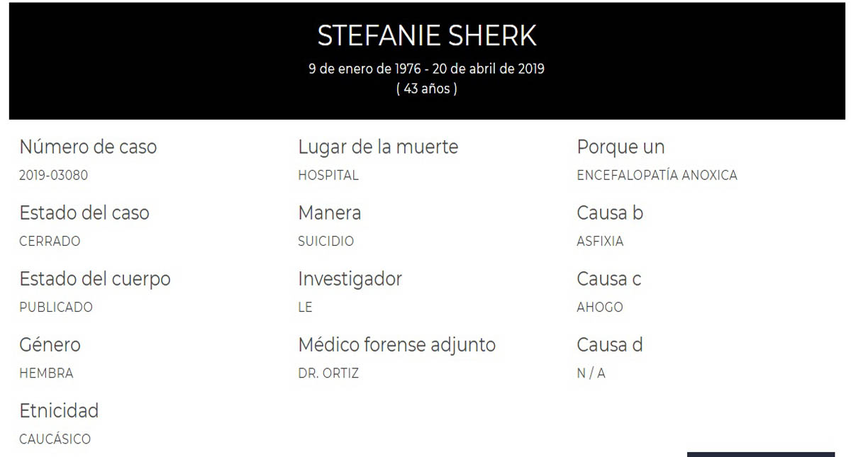 Esposa de Demián Bichir se suicidó: dictamen forense - reporte-forense-sobre-la-muerte-de-stefanie-sherk