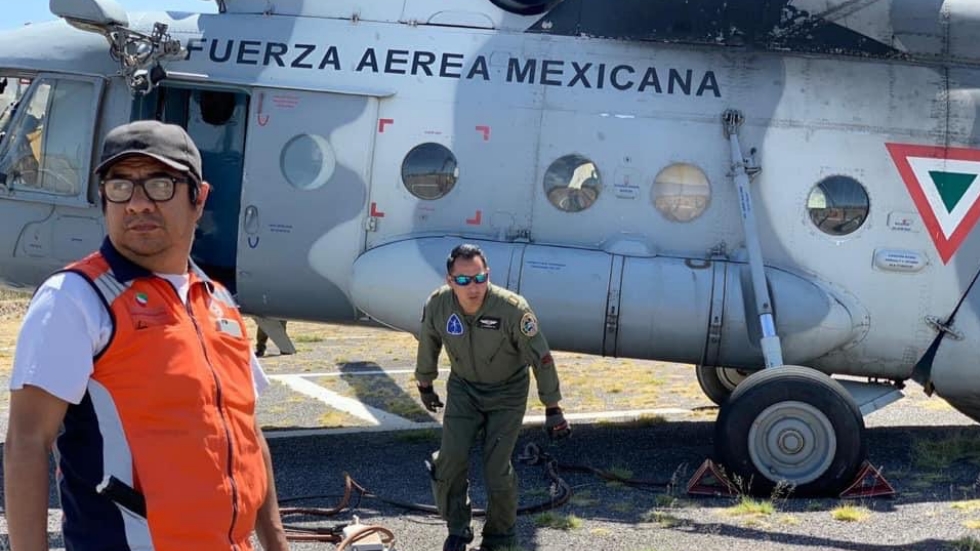 Helicóptero de la Fuerza Aérea apoya en incendio en San Luis Potosí