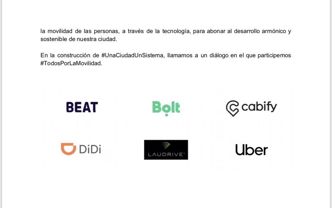 Uber, Cabify y Didi rechazan reformas de movilidad - transportecomunicado