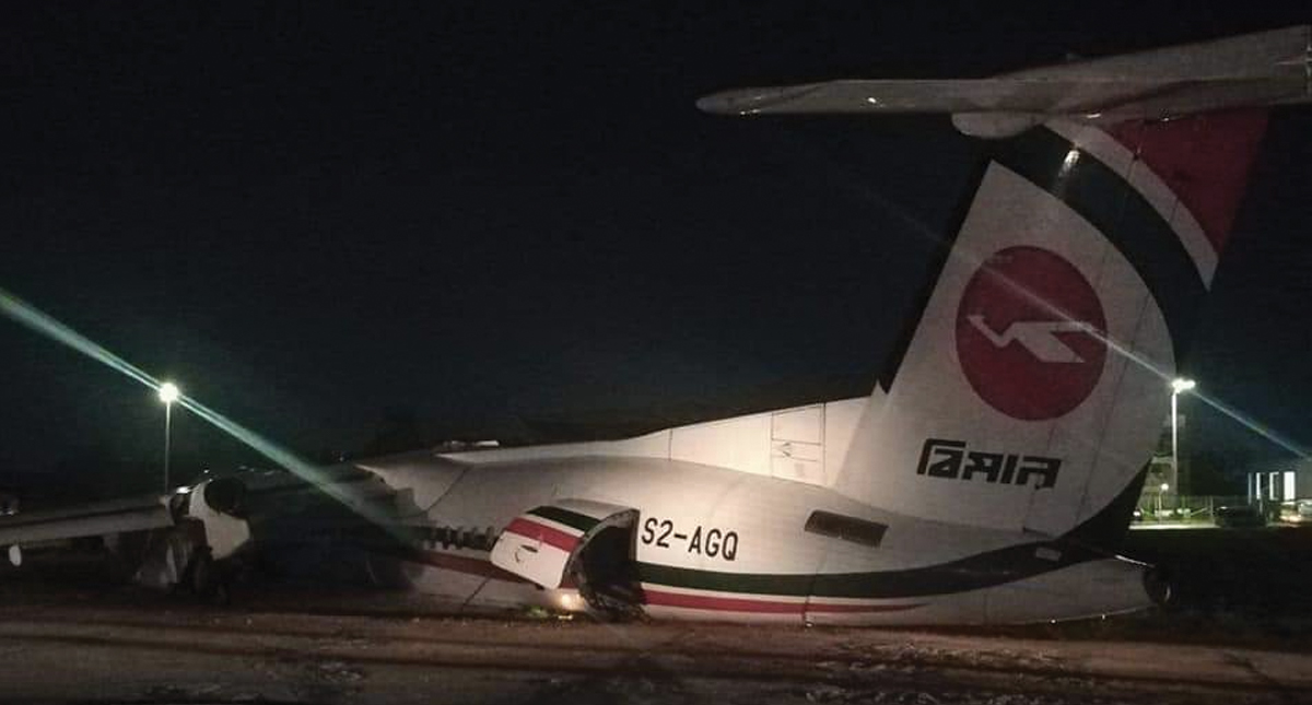 Avión se sale de pista en Bangladesh - avion-birmania