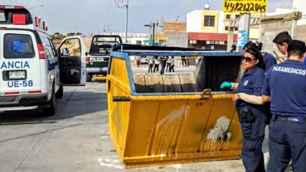 Hallan cadáver de bebé en contenedor de basura en Aguascalientes