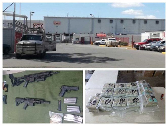 Aseguran 1.3 mdd y armas en bodega de Oxxo en Sonora - bodega-oxxo