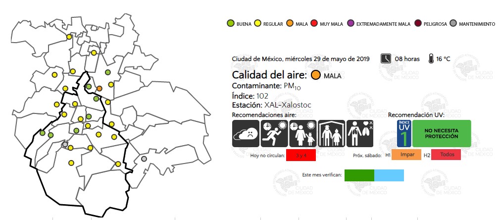Predomina mala calidad del aire en el Valle de México - calidad-del-aire-29-de-mayo