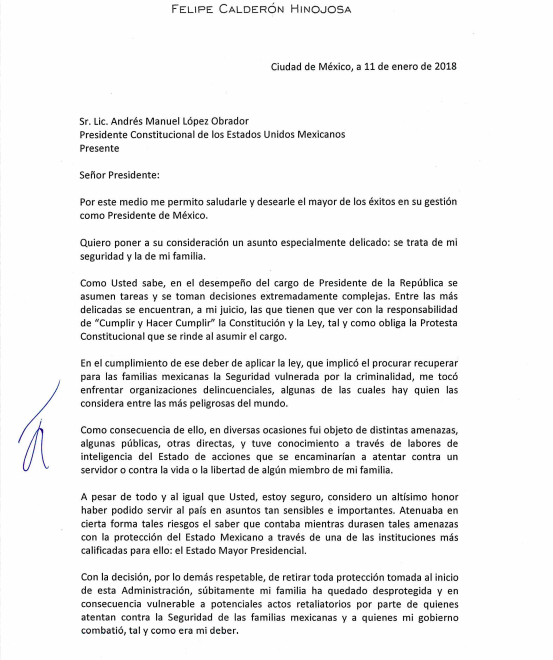 Difunden carta de Calderón a López Obrador - carta-calderon-amlo